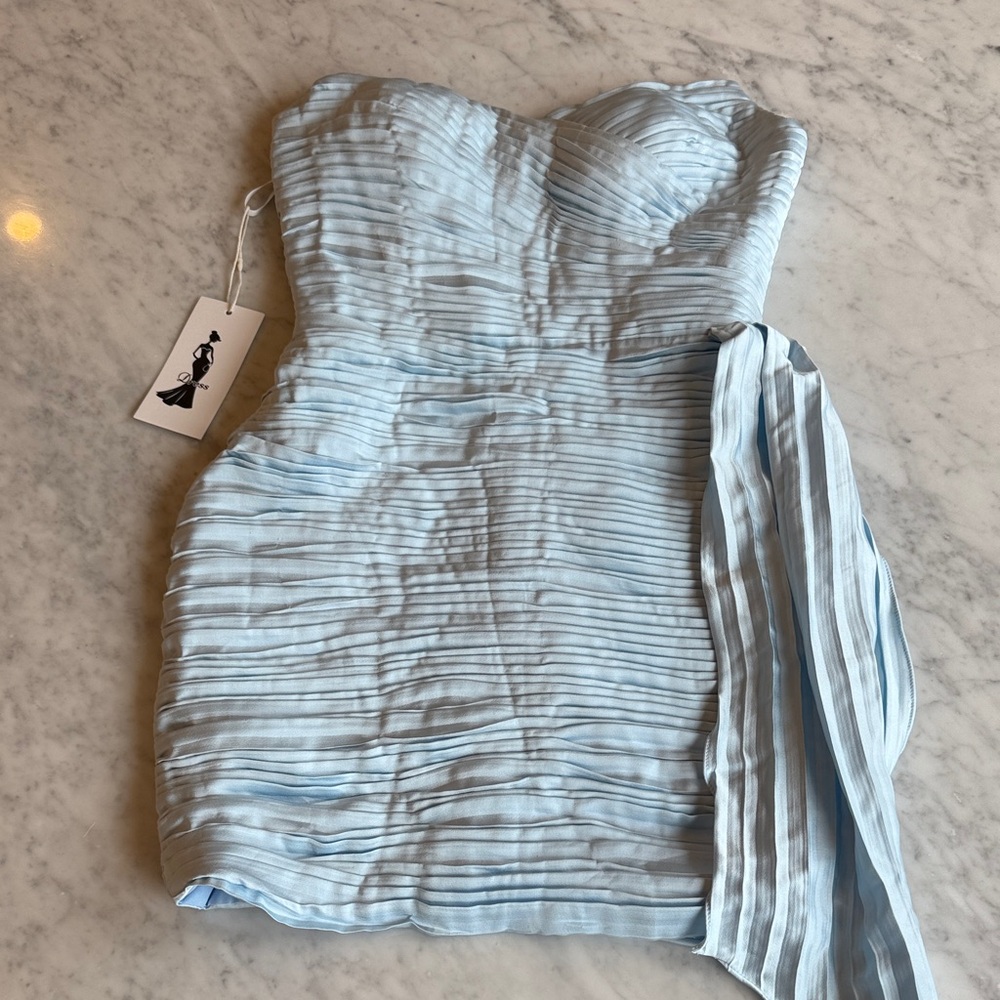 Blue strapless Mini Dress